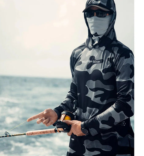Sailing Hoodies Gear Fishing Long Sleeve Hooded Shirts Blusas Para Pesca Fish Performance Apparel Camisa De Pesca Uv Manga Longa - The Salty Outfitter