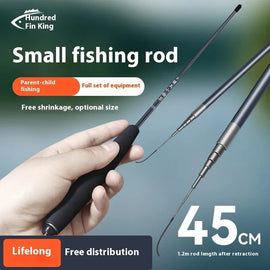 Small fishing rod, ultra light and ultra - fine short section hand - held fishing rod, beginner fishing rod set, stream rod - The Salty Outfitter