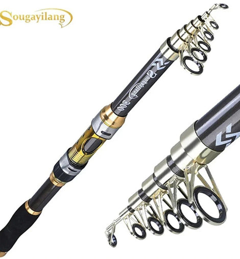 Sougayilang 2.1m - 3.6m Spinning Fishing Rod Carbon Trout Carp Telescopic Fishing Pole Lure Fishing Rod Tackle - The Salty Outfitter