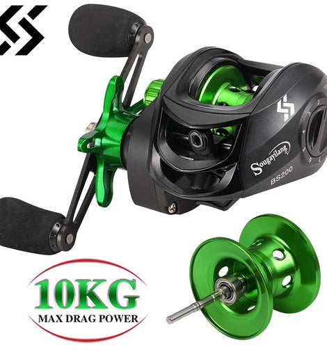 Sougayilang Baitcasting Reel 7.2:1 Gear Ratio Max Drag 10kg Wheel Metal Spool Trolling Reel for Freshwater Carp Fishing Pesca - The Salty Outfitter