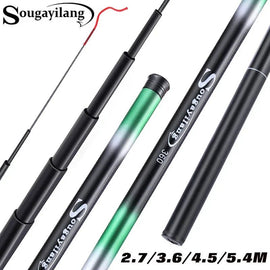 Sougayilang Carp Fishing Rod 2.7/3.6/4.5/5.4M Portable Ultra Light Telescopic Fishing Pole Max Drag 5Kg Fishing Tools - The Salty Outfitter