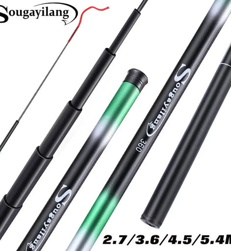 Sougayilang Carp Fishing Rod 2.7/3.6/4.5/5.4M Portable Ultra Light Telescopic Fishing Pole Max Drag 5Kg Fishing Tools - The Salty Outfitter