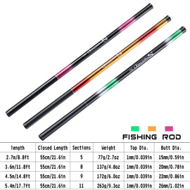 Sougayilang Carp Fishing Rod 2.7/3.6/4.5/5.4M Portable Ultra Light Telescopic Fishing Pole Max Drag 5Kg Fishing Tools - The Salty Outfitter