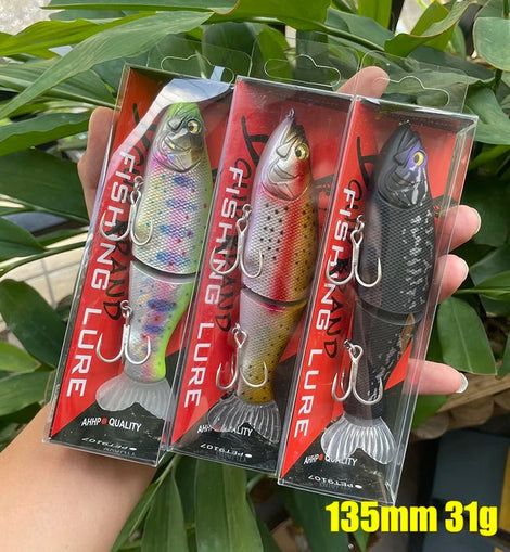 Swimbait Fishing Lure 135mm 31g Multi Joint Slow Sinking Bait Wobbler Artificiall Hard bait Bass Pike Sea Fishing - The Salty Outfitter