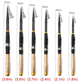 Ultrashort Telescopic Fishing Rod Multifunction Spinning Rod Carbon Fishing Fish Pole Durable Anti Slip Fishing Rod Fishing Tool - The Salty Outfitter