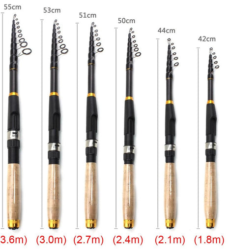Ultrashort Telescopic Fishing Rod Multifunction Spinning Rod Carbon Fishing Fish Pole Durable Anti Slip Fishing Rod Fishing Tool - The Salty Outfitter