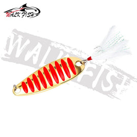 WALK FISH Fishing spoon lure 5g 7g 10g 15g 20g 30g Gold/Silver fishing spoon hard lures with Feather metal baits Pesca - The Salty Outfitter