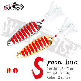 WALK FISH Fishing spoon lure 5g 7g 10g 15g 20g 30g Gold/Silver fishing spoon hard lures with Feather metal baits Pesca - The Salty Outfitter